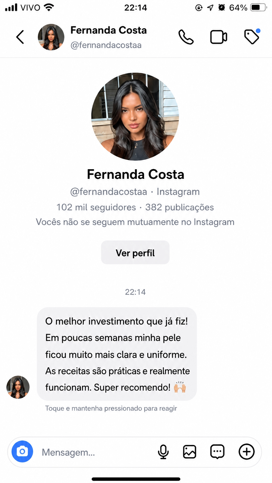 Depoimento de Fernanda Costa